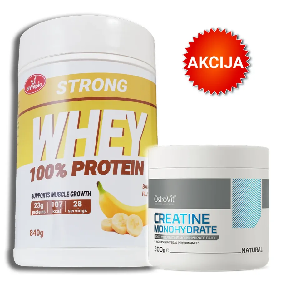 Olympic Strong Whey protein Banana + OstroVit Kreatin 300g